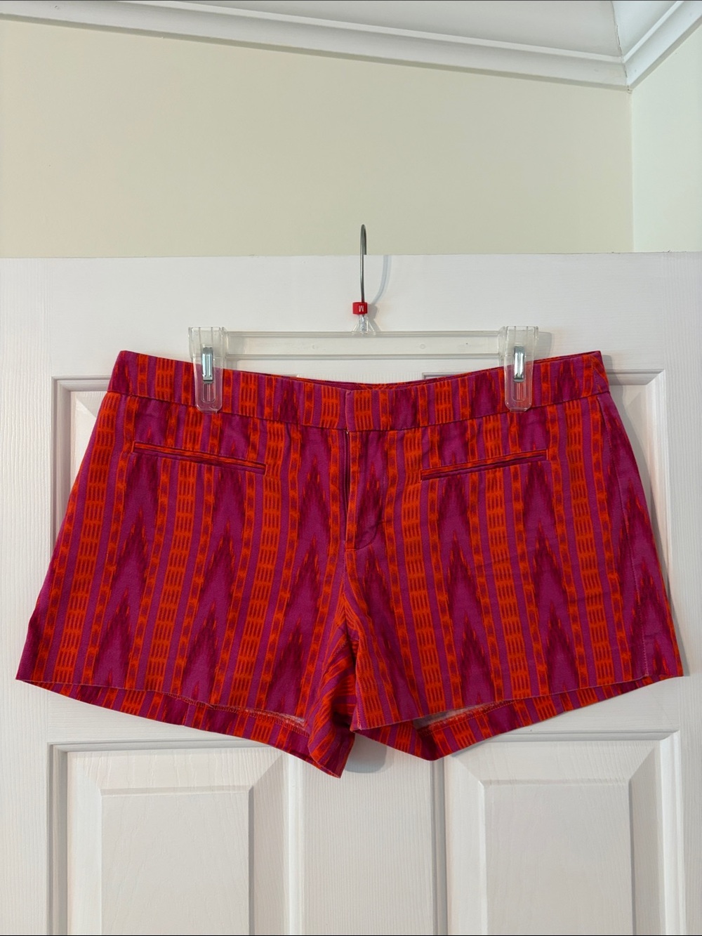 GAP Women's Pink and Orange Cotton IKAT Patterned Shorts Size 6